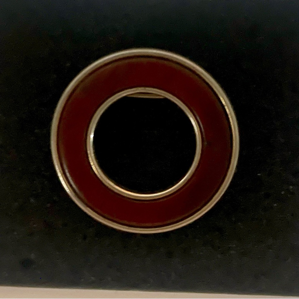 Vintage Wooden Circle brooch